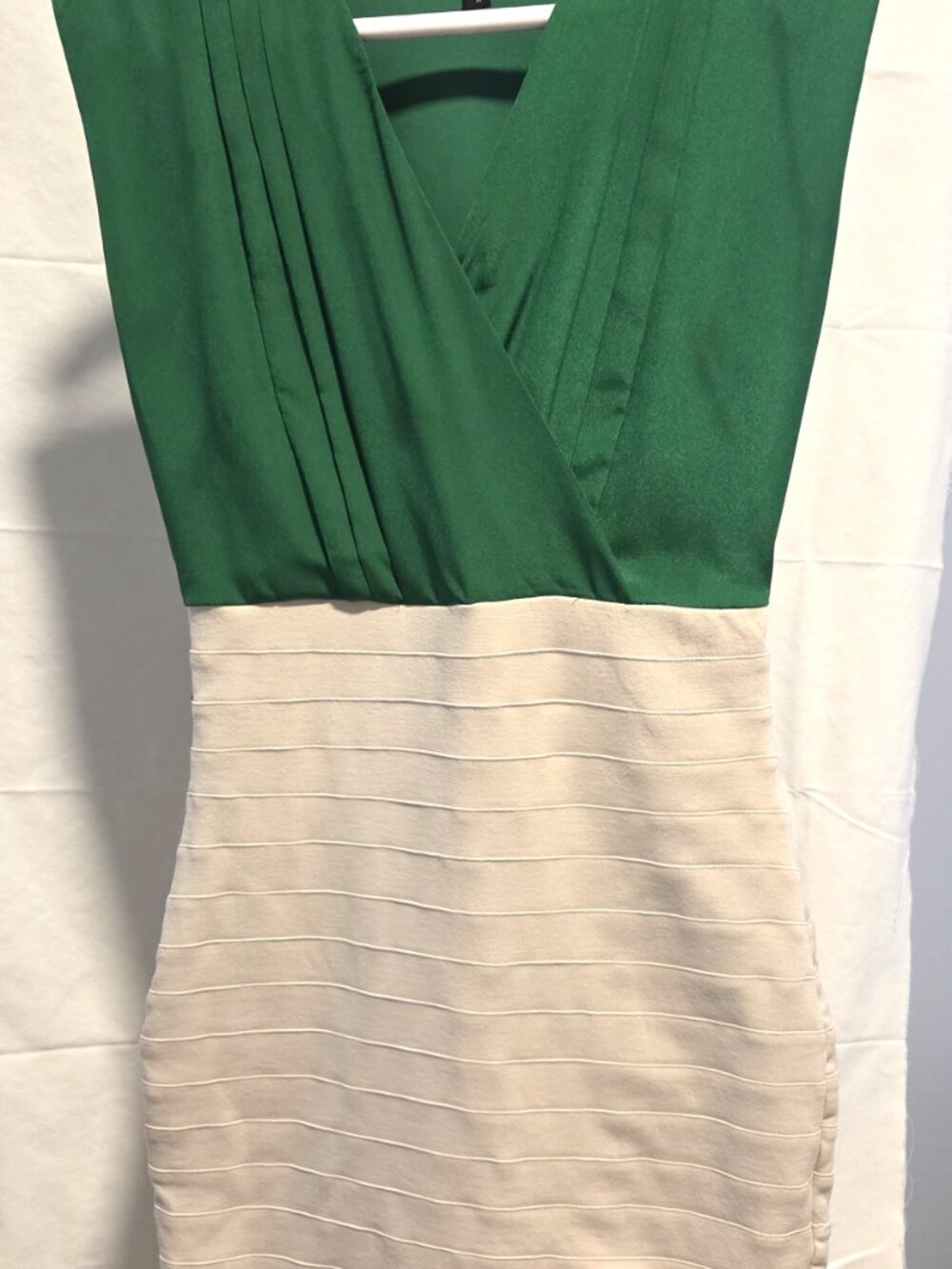 Express Green Colorblock V-Neck Sleeveless Bodycon Bandage Dress XS